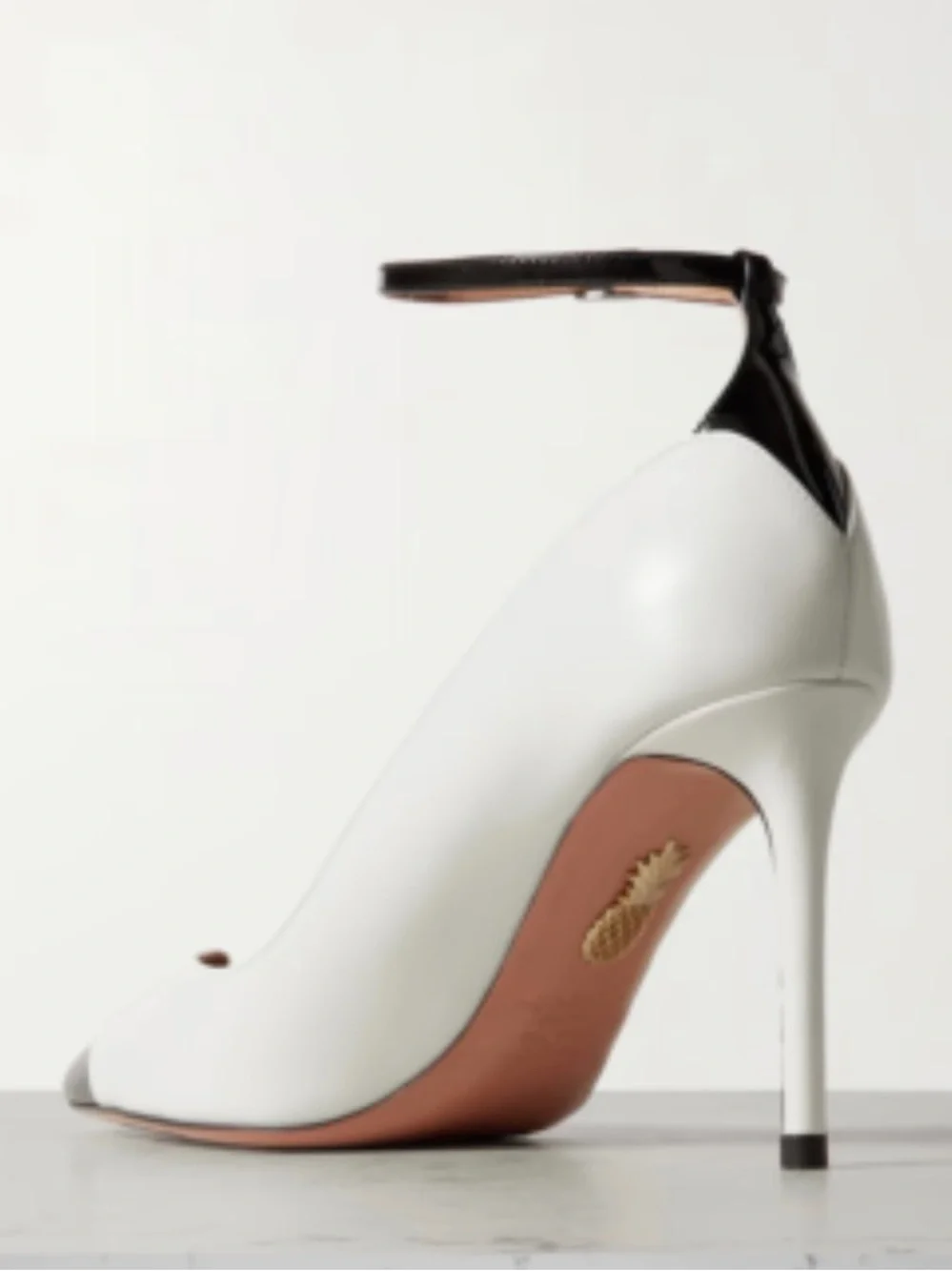 Aquazzura Women's White Pinot 85 Patent Leather Pumps